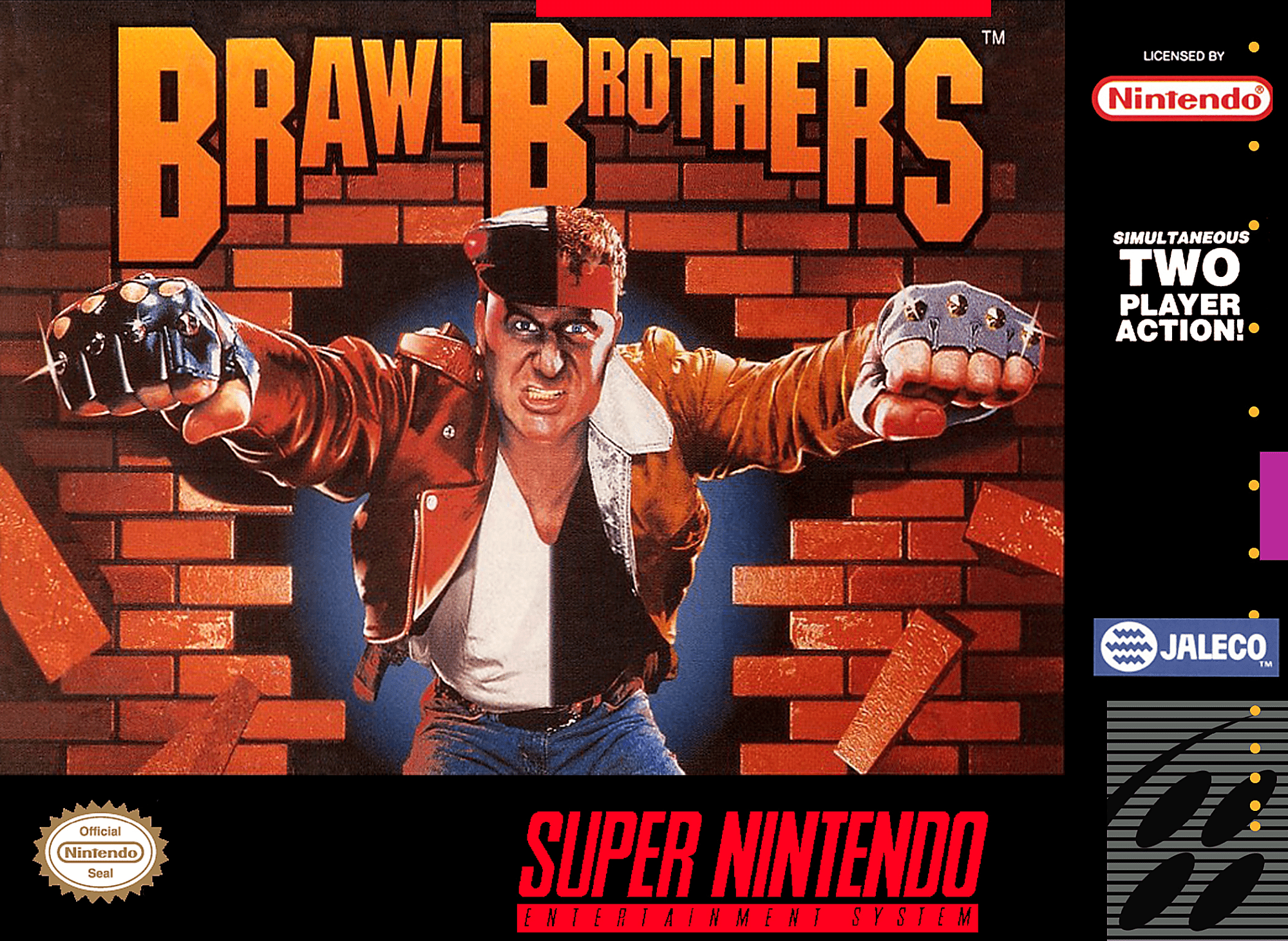 Brawl Brothers box art for Super Nintendo